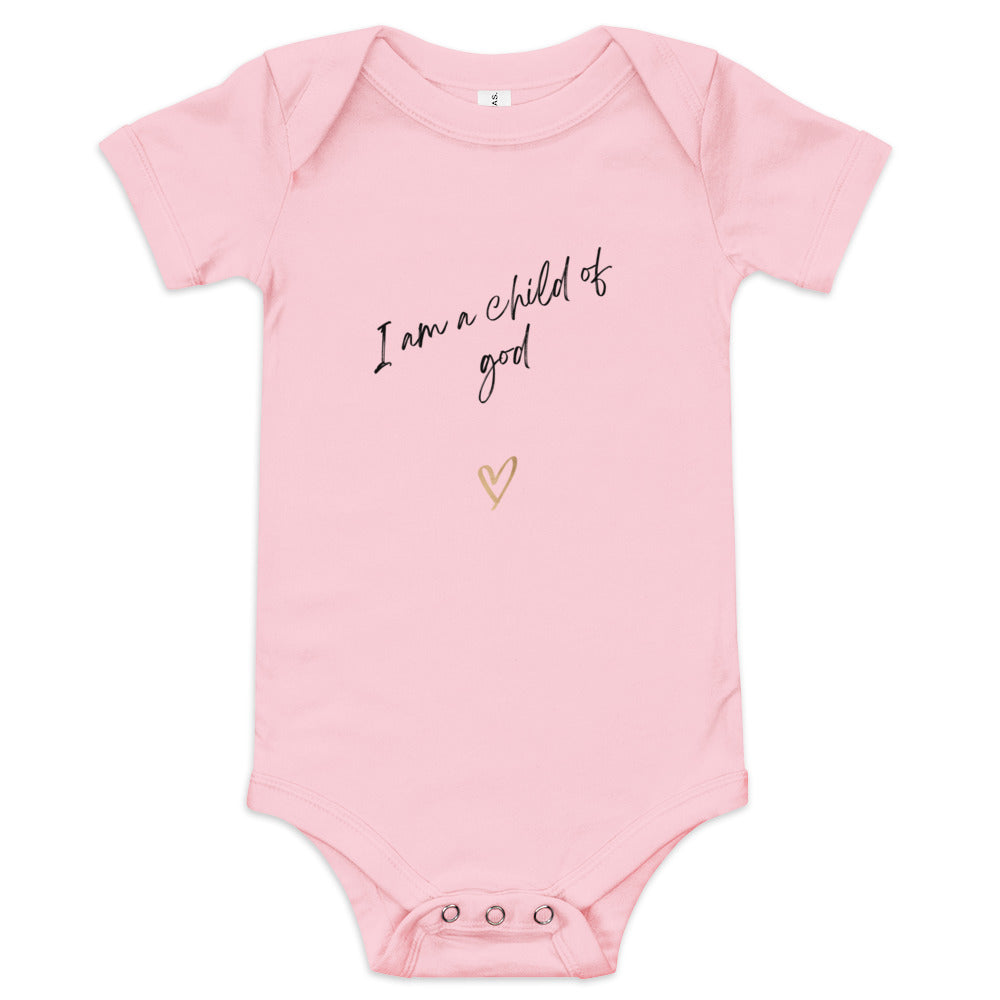 I am a child of God Baby short sleeve one piece