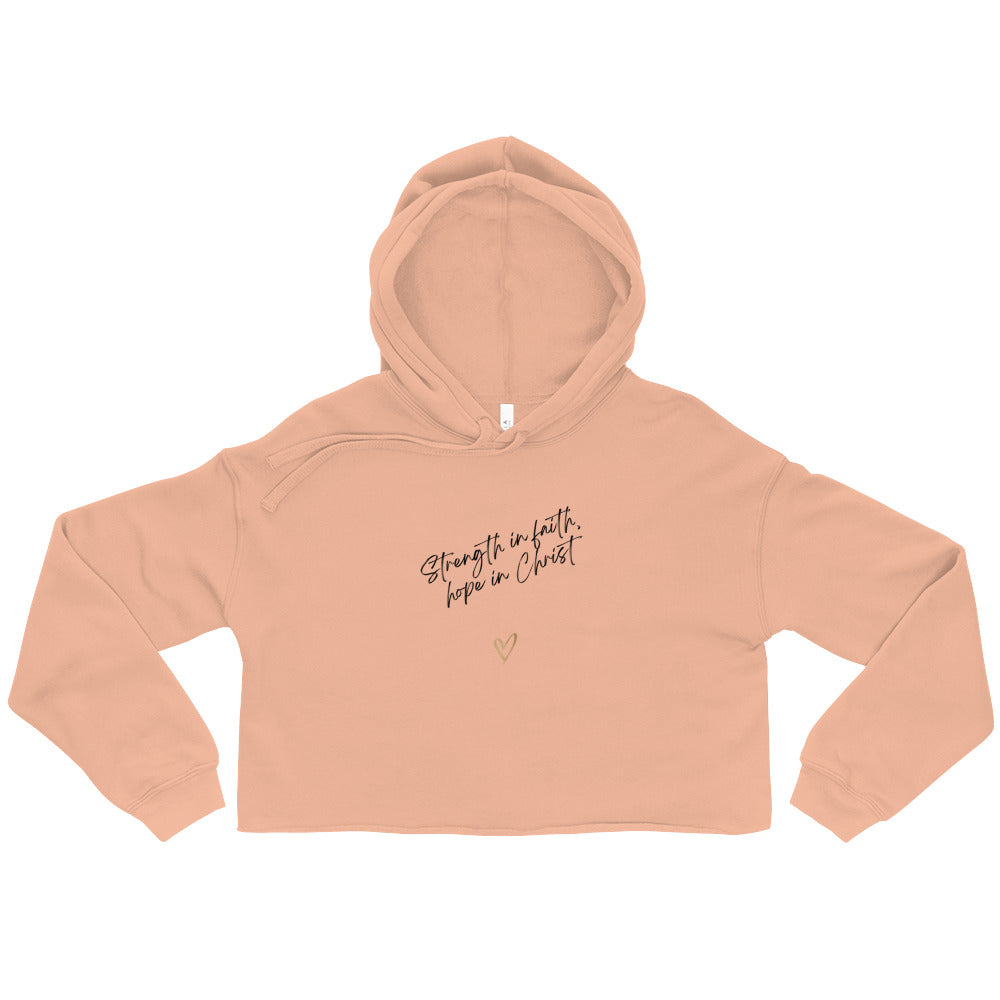 Strength in Faith Crop Hoodie