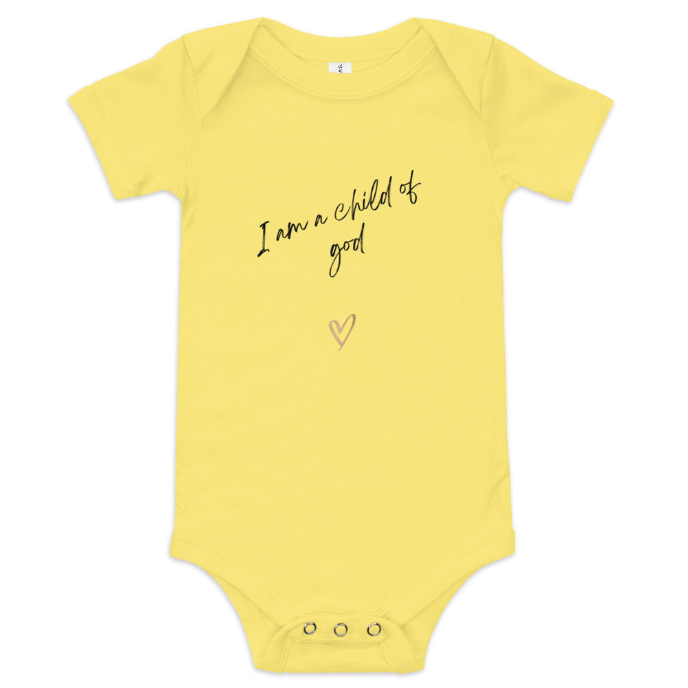 I am a child of God Baby short sleeve one piece
