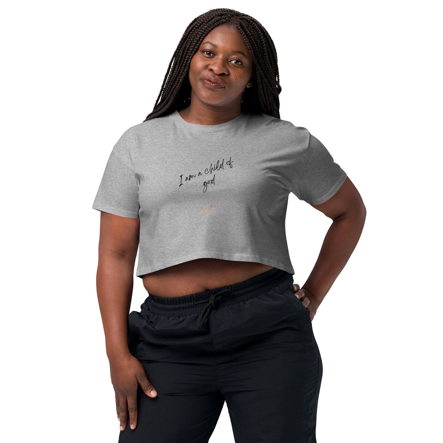 I am a child of God Women’s crop top