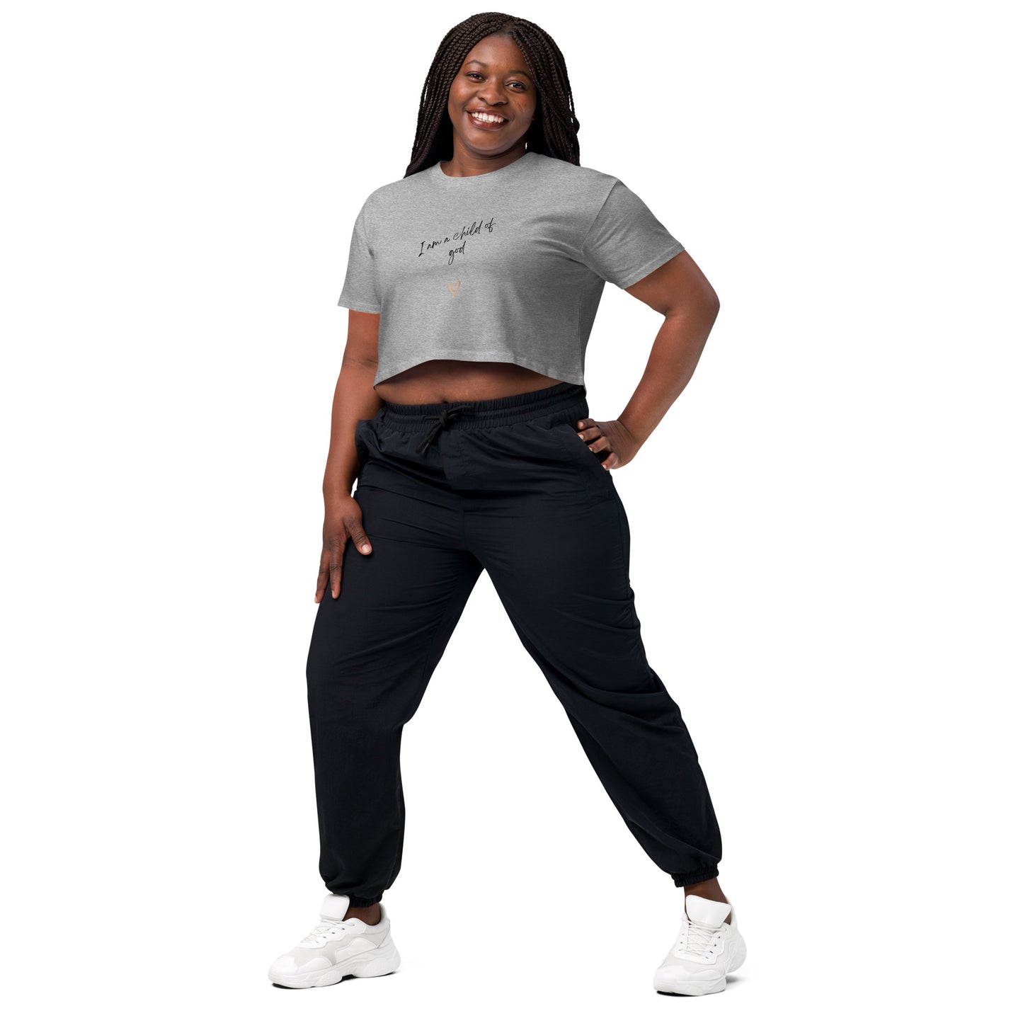I am a child of God Women’s crop top