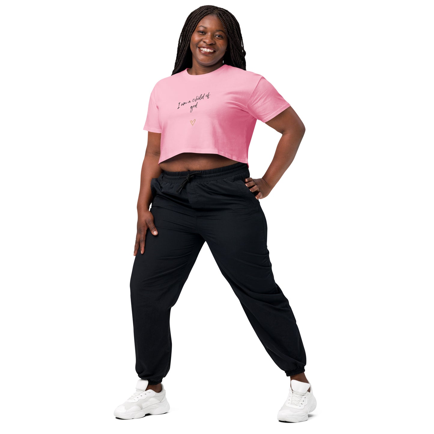 I am a child of God Women’s crop top