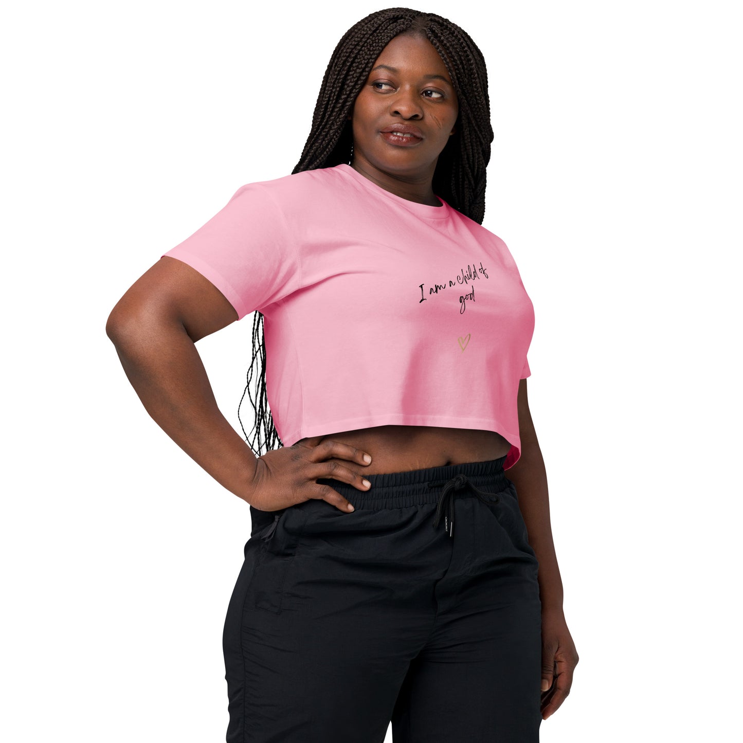 I am a child of God Women’s crop top