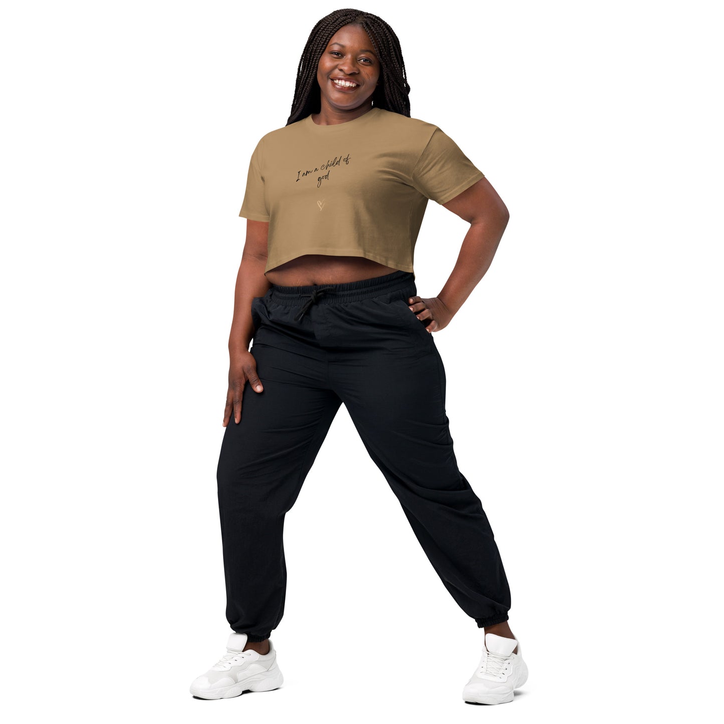 I am a child of God Women’s crop top