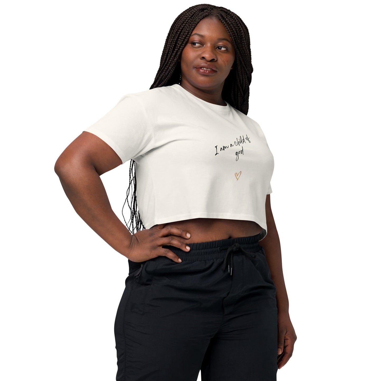 I am a child of God Women’s crop top