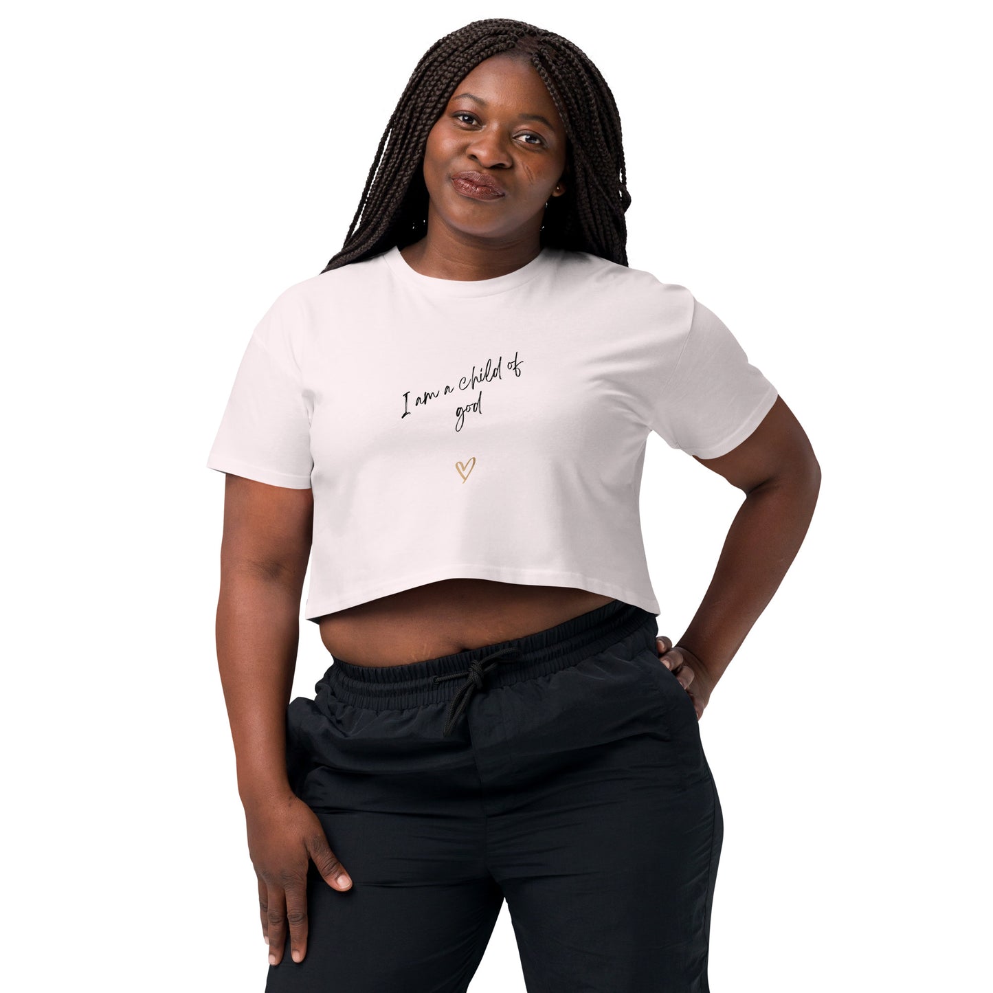 I am a child of God Women’s crop top