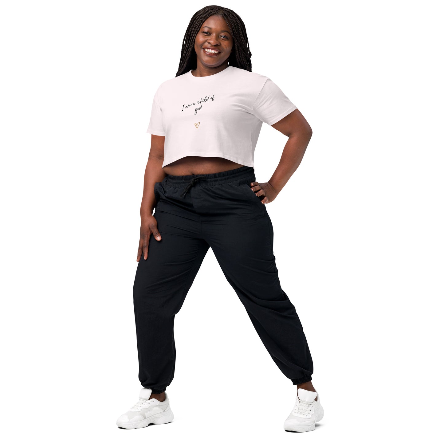 I am a child of God Women’s crop top