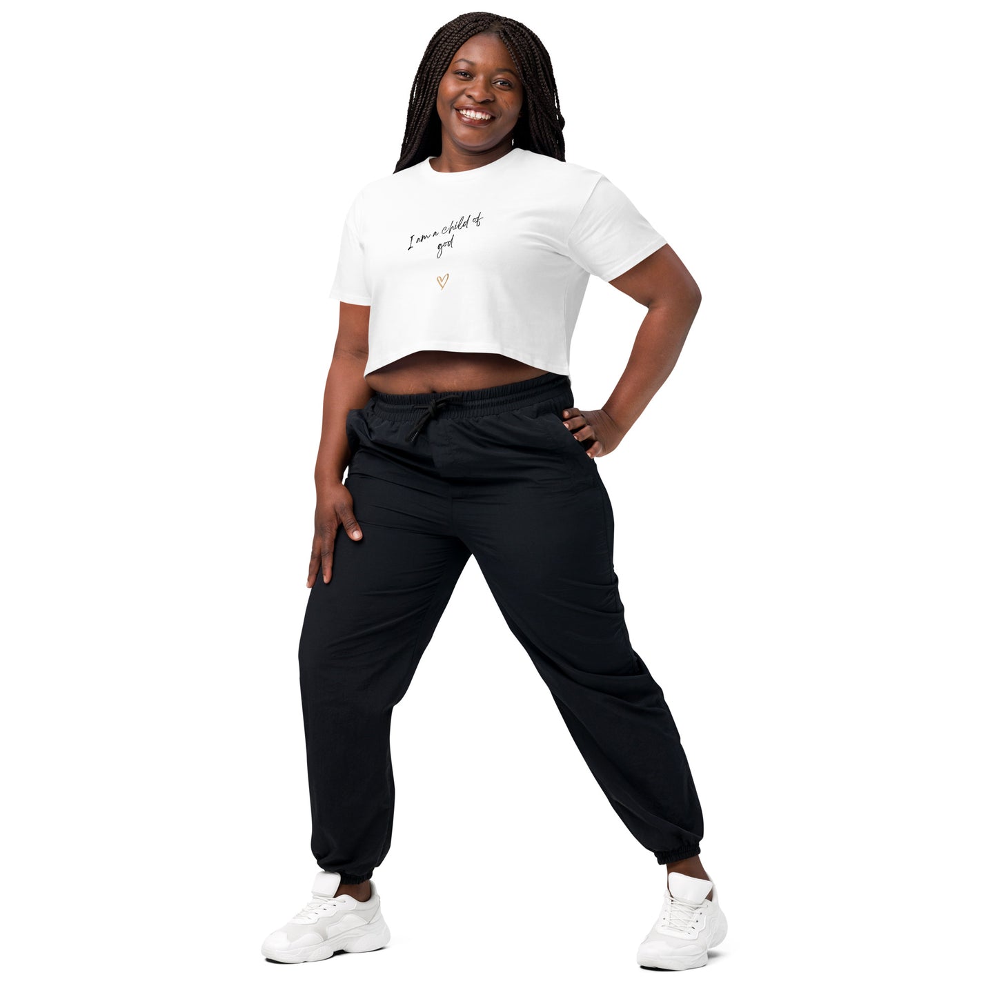 I am a child of God Women’s crop top