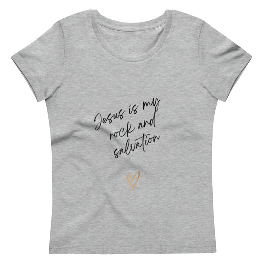 Jesus is my rock Women's fitted eco tee